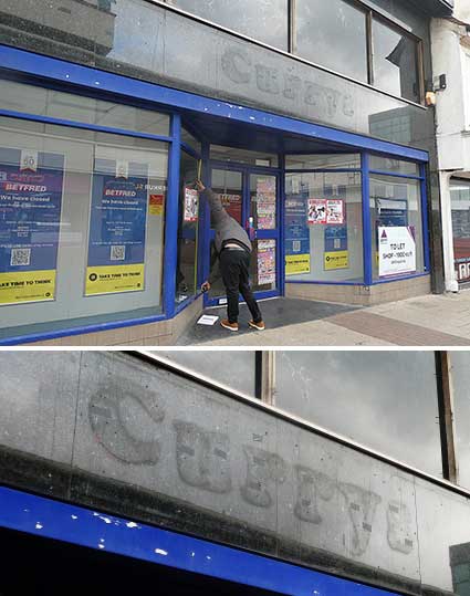 Ipswich Historic Lettering: Currys in Carr Street