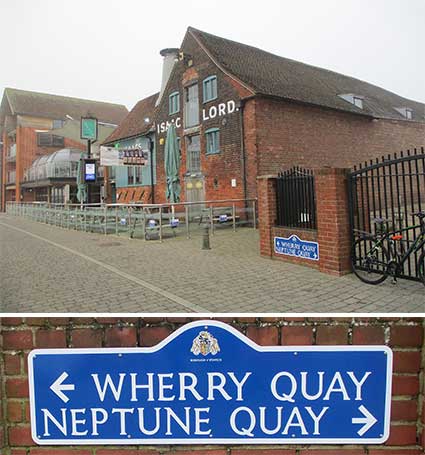 Ipswich Historic Lettering: Wherry Quay/Neptune Quay nameplate