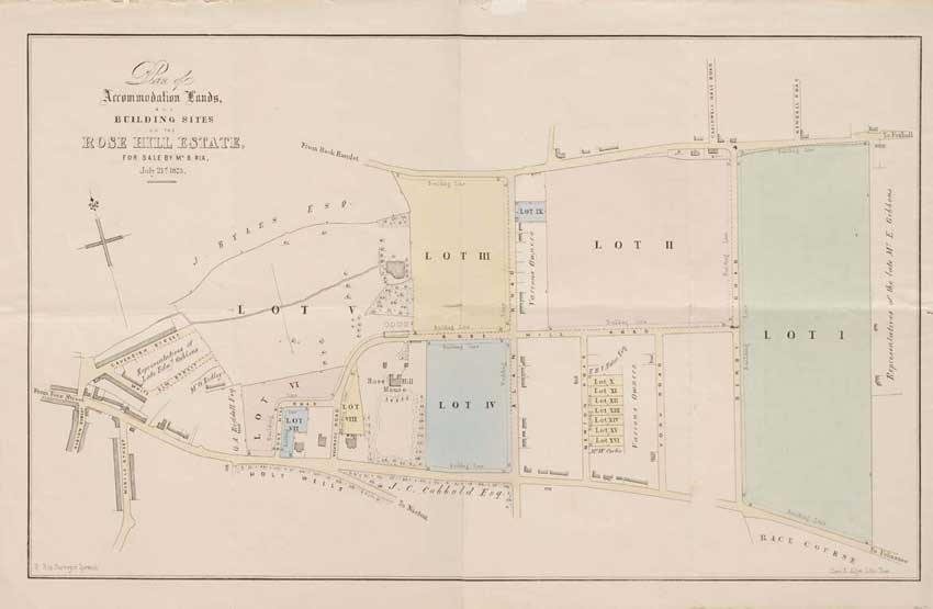 Ipswich Historic Lettering: Rose Hill Estate map