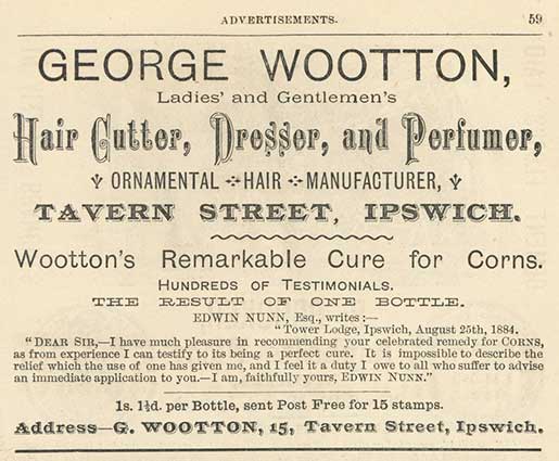 Ipswich Historic Lettering: Wootons period advert